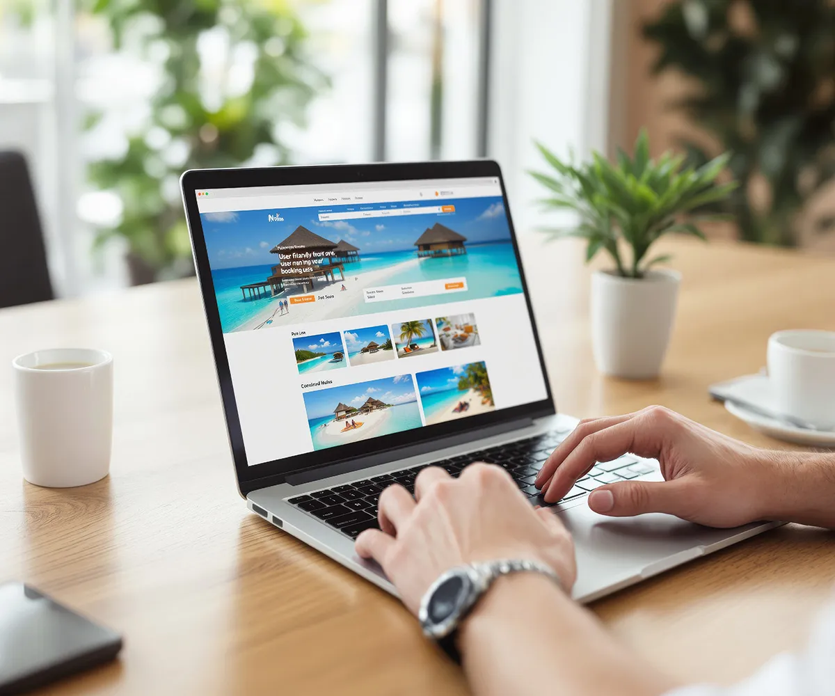 Website auf Laptop